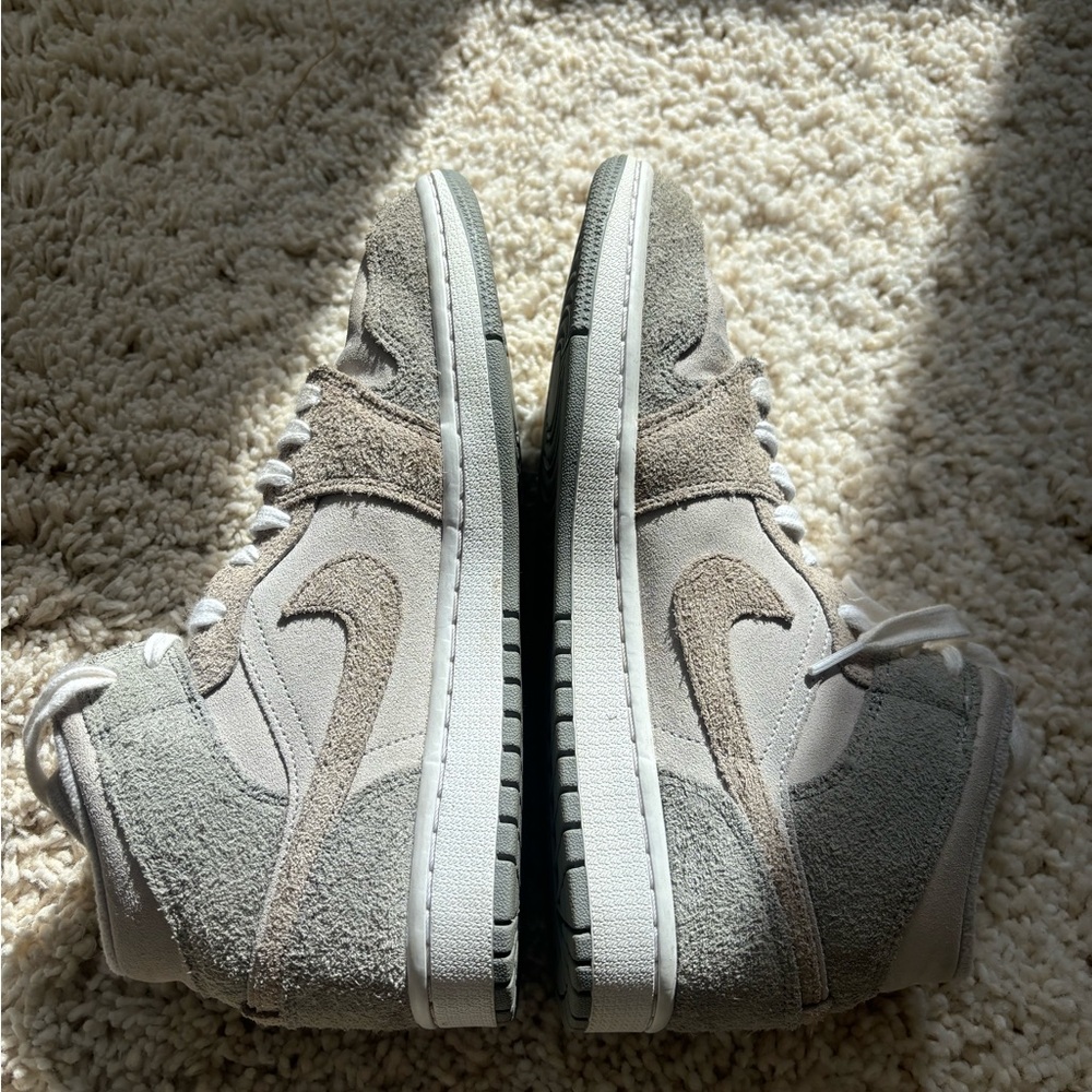 Gray and Tan High-Top Sneakers